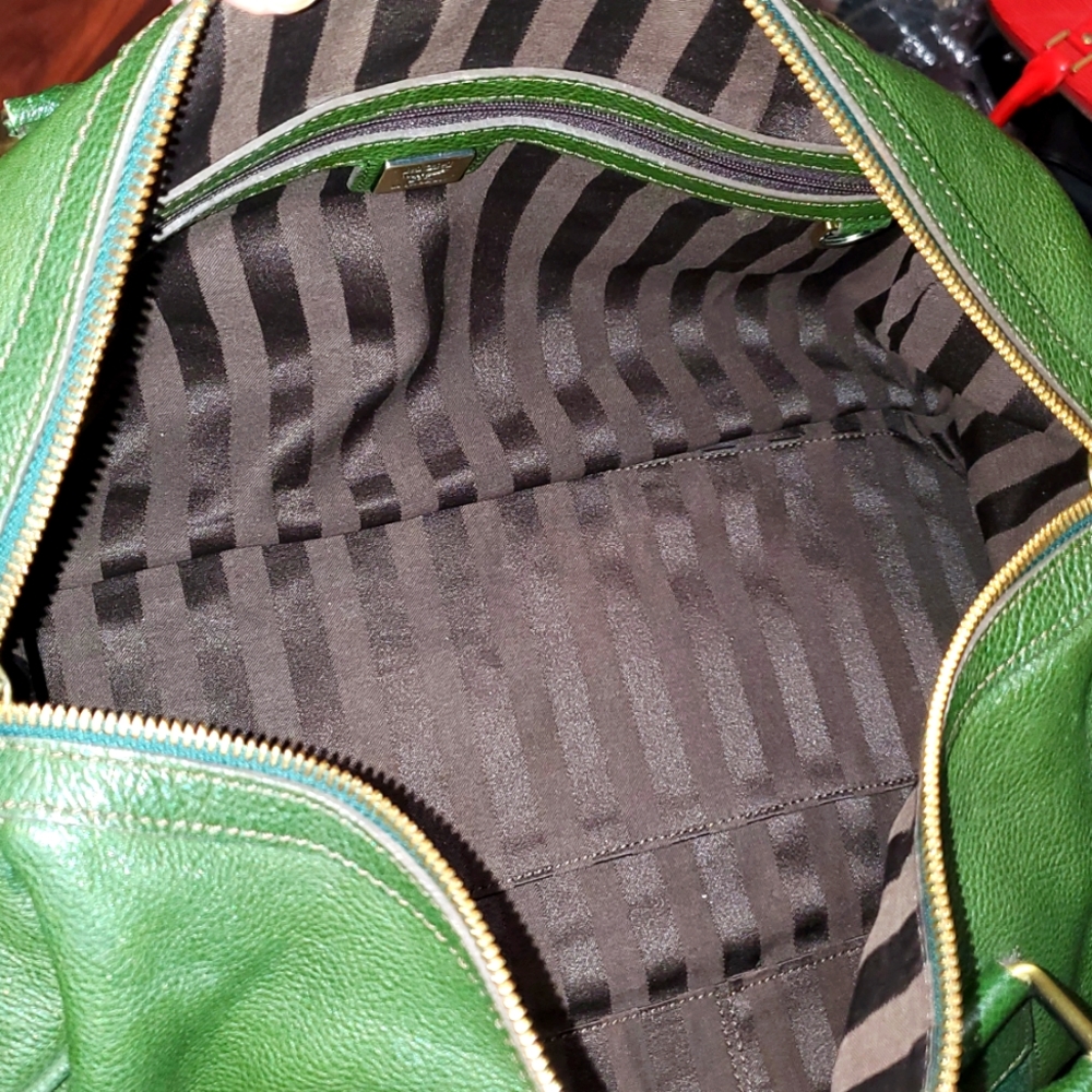 MCM Olive Green Leather Travel Bag - Picture 15 of 17